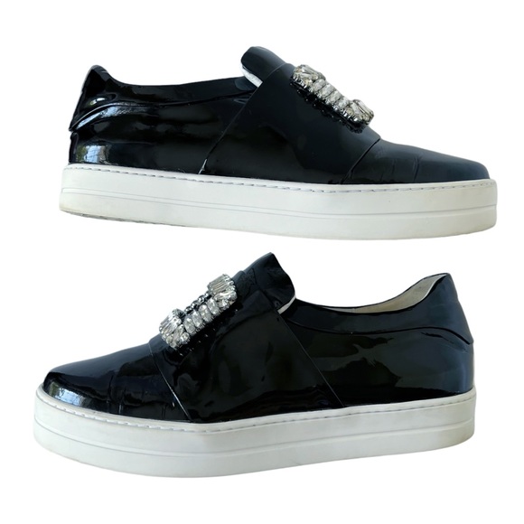 CHAUSSURE LAPIN Black Patent Jeweled Slip On Trainers | 8 - Picture 2 of 11